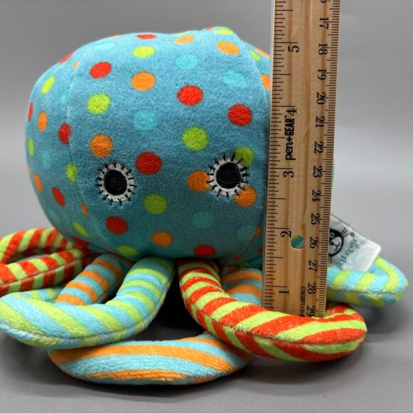Jellycat Dotty Octopus Plush Blue Polka Dot Chime Rattle Toy Retired Soft Baby - Picture 7 of 8